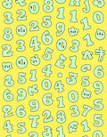 Pastel Numbers Collection on Yellow Field Rug