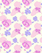 Pastel Pink Lavender Abstract Floral Rug