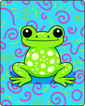 Radical Green Spotted Frog Swirls Rug
