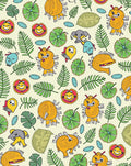 Playful Yellow Creature Jungle Foliage Rug
