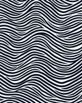 Bold Black White Striped Wave Rug