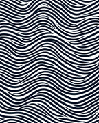 Bold Black White Striped Wave Rug