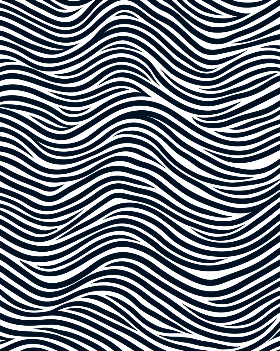 Bold Black White Striped Wave Rug