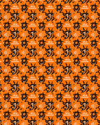 Bold Orange Abstract Creature Repeat Rug