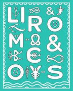 Whimsical White Alphabet Creatures Teal Rug