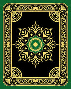 Green Gold Black Ornate Mandala Rug