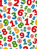 Playful Red Green Blue Number Collage Rug