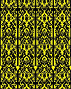 Bold Yellow Black Tribal Imprints Rug