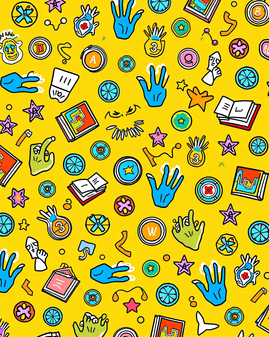 Whimsical Yellow Pop Art Collage Rug
