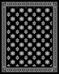 White Snowflake Bordered Black Rug