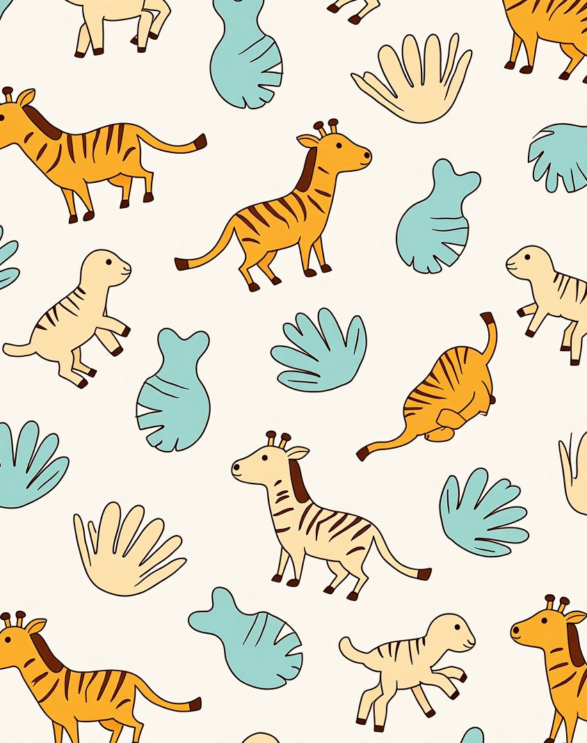 Jungle Animals Playful Safari Scene Rug