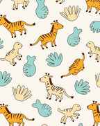 Jungle Animals Playful Safari Scene Rug