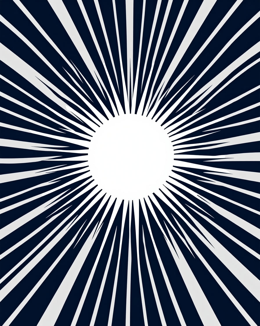 Bold Navy Sunburst Radiance Rug