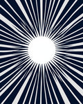 Bold Navy Sunburst Radiance Rug