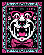 Whimsical Pink Bowtie Tiger Face Rug