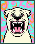 Whimsical Dog Face With Swirls Rug
