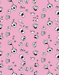 Whimsical Pink Puppy Paw Print Cloud Rug