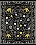 Golden Bells Starry Night Swirls Rug