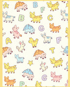 Cute Cartoon Animals Alphabet Kids Print Rug