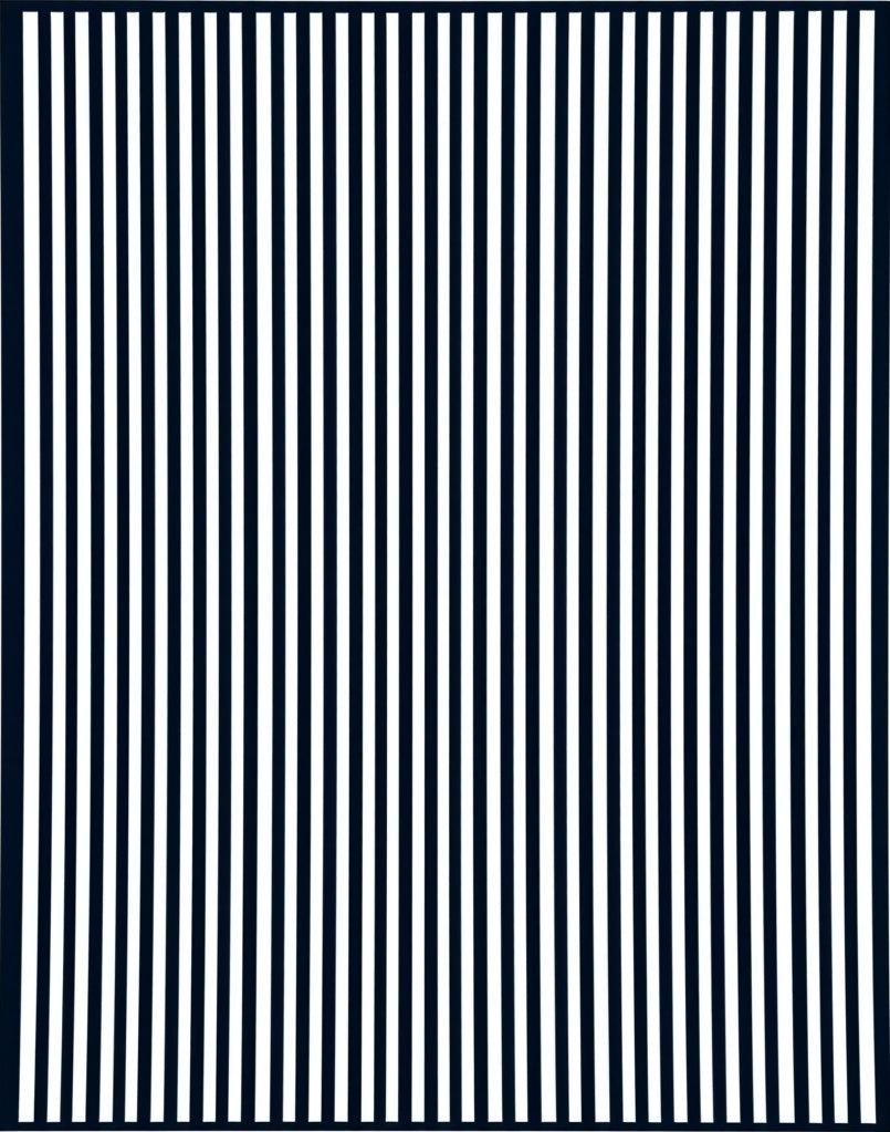 Bold Black White Vertical Stripe Rug