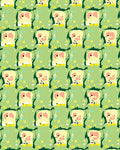 Playful Green Abstract Character Rug