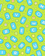 Light Green Alphabet And Stars Rug