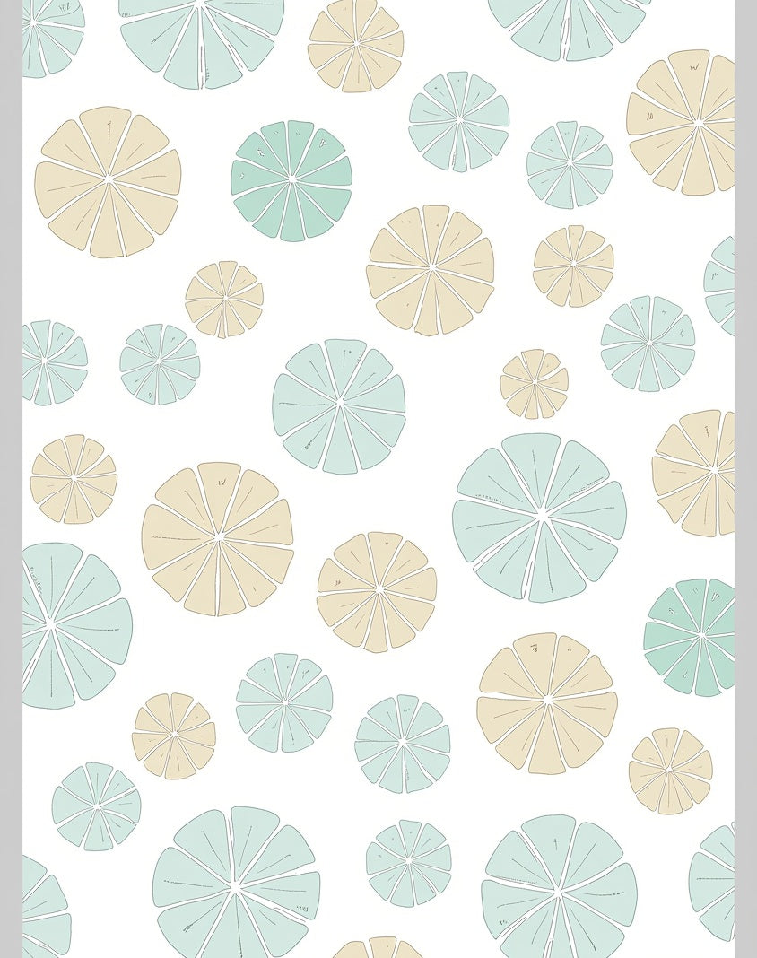 Soft Peach Aqua Petal Scatter Rug