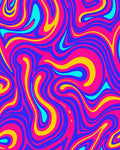 Vibrant Psychedelic Swirl Abstract Rug