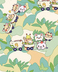 Cute animal train on camouflage background Rug