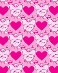 Pink Hearts Whimsical Creatures Rug
