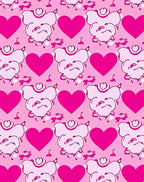 Pink Hearts Whimsical Creatures Rug