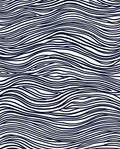 Modern Navy White Wavy Line Rug