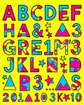 Retro Alphabet Splash Blocks Rug