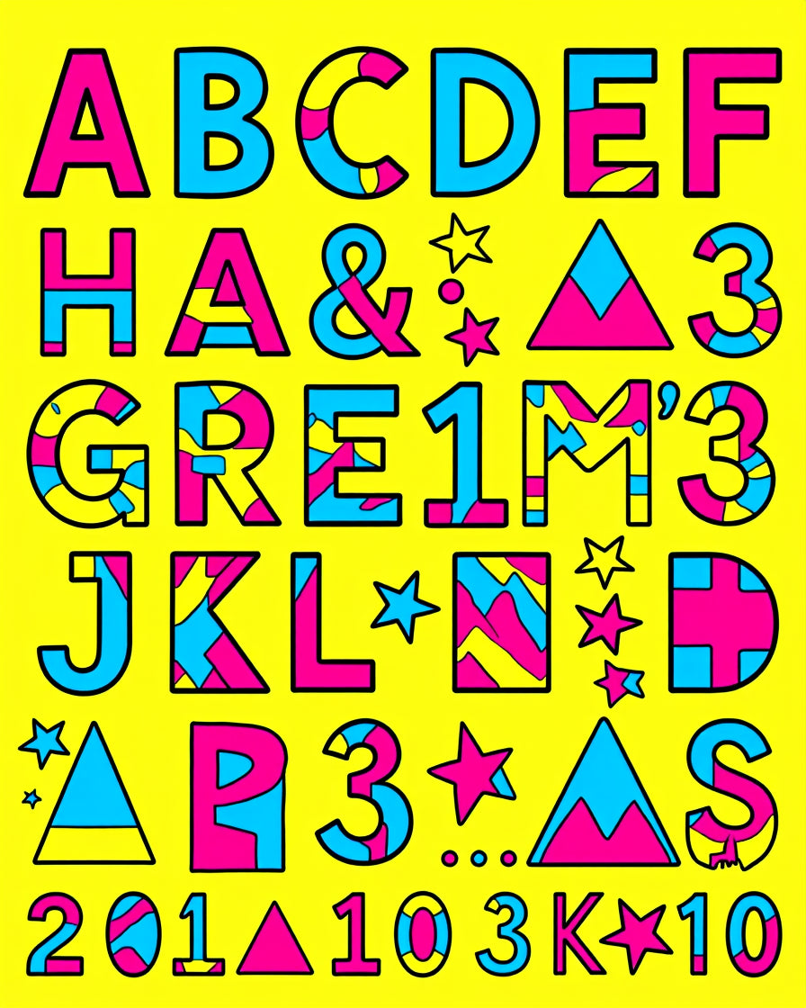 Retro Alphabet Splash Blocks Rug