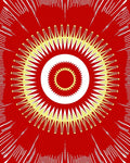 Radiant Sunburst Yellow White Red Rug