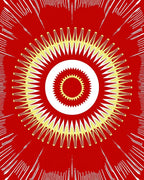 Radiant Sunburst Yellow White Red Rug