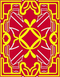 Bold Red Yellow Geometric Medallion Rug