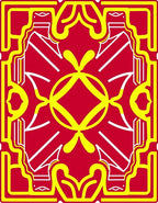Bold Red Yellow Geometric Medallion Rug