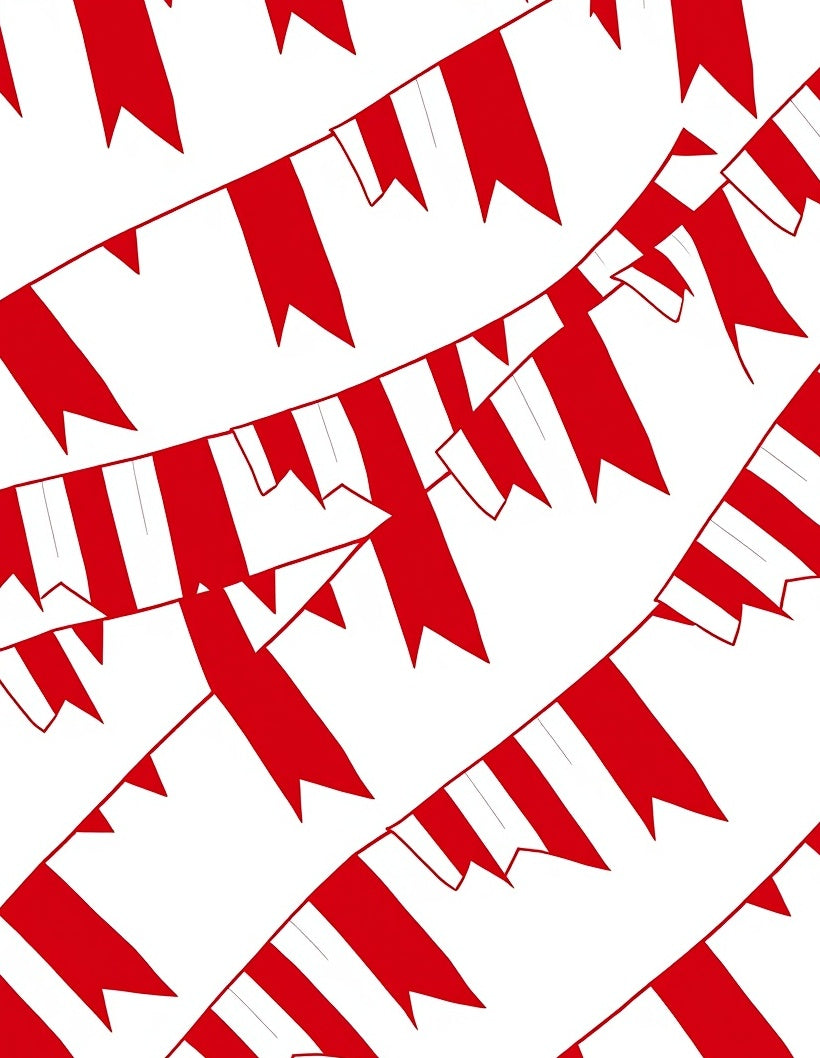Crimson Bunting Flags Party Repeating Rug