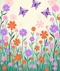 Vibrant Butterflies Floral Meadow Rug