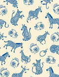 Classic Blue Zebra Illustration Collection Rug
