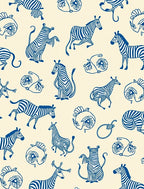 Classic Blue Zebra Illustration Collection Rug