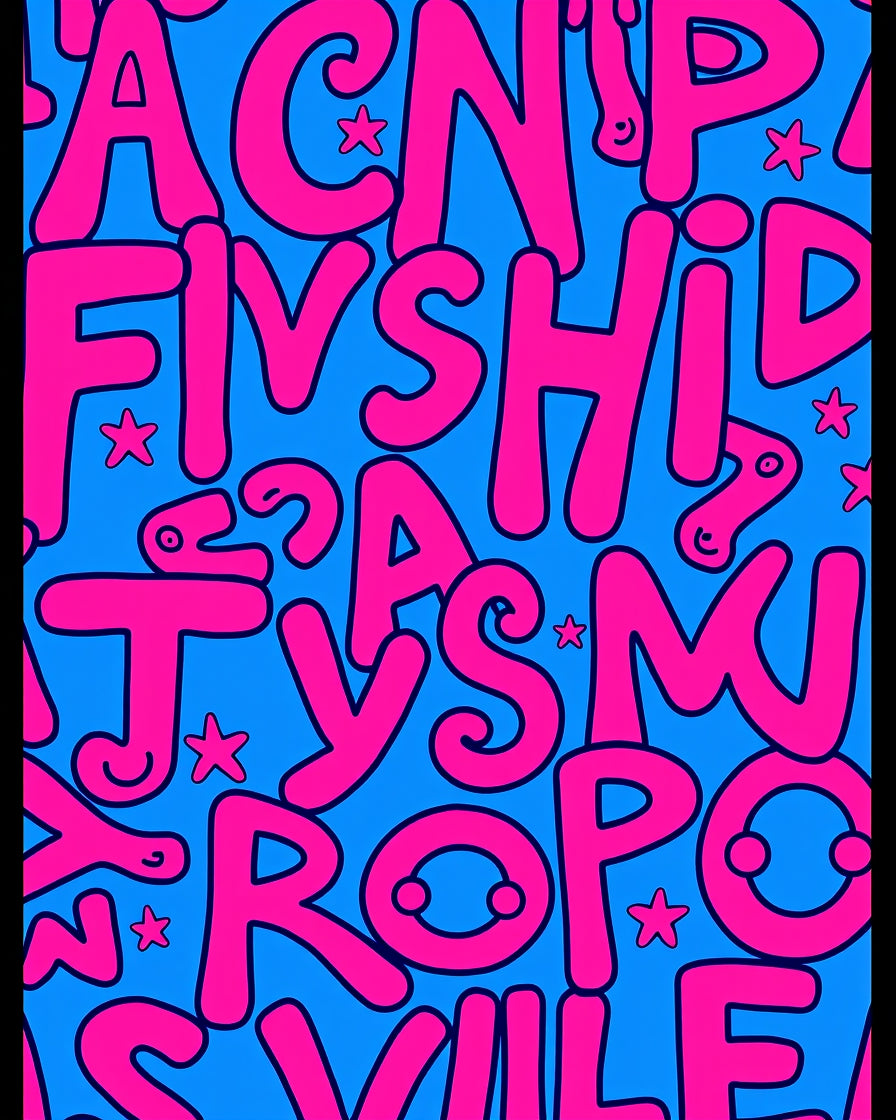 Bold Pink Alphabet SkyRug Rug
