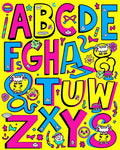 Bold Alphabet Characters with Whimsical Accents Rug