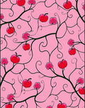 Whimsical Pink Apple Blossom Vines Rug
