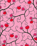 Whimsical Pink Apple Blossom Vines Rug