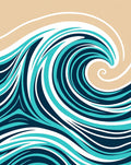 Aqua White Sandy Beach Wave Rug