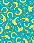 Yellow Abstract Arcs And Circles Rug