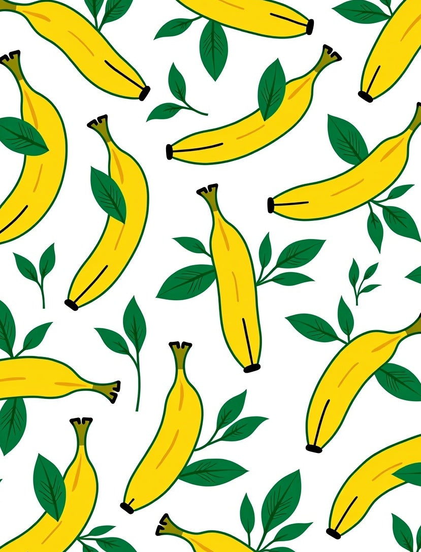 Yellow Banana Leaf Repeating Pattern Rug