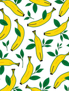 Yellow Banana Leaf Repeating Pattern Rug